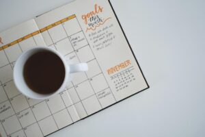 coffee on a calendar
